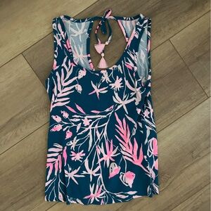 Lilly Pulitzer Teal and Pink Floral Top